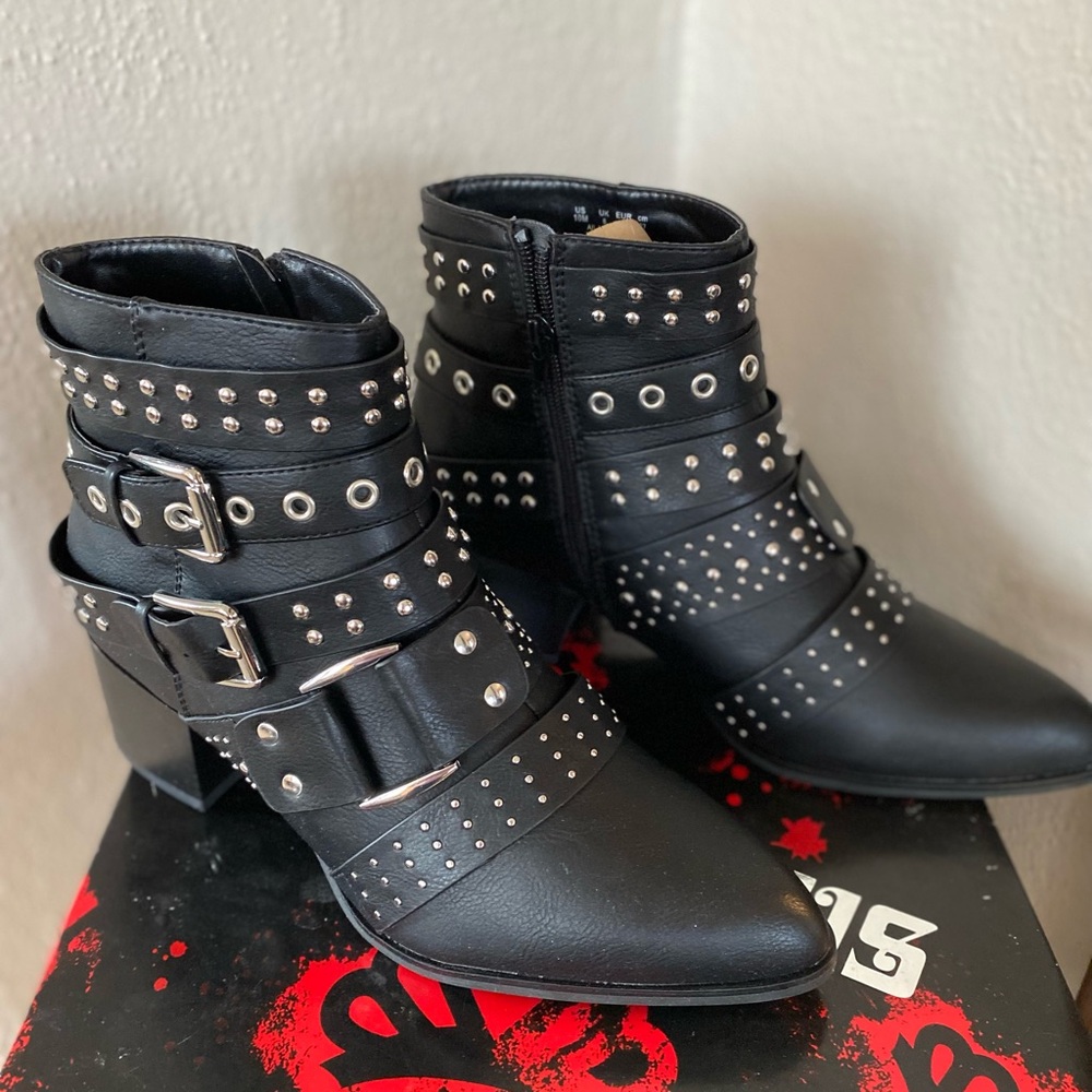 Black Studded Ankle Boots